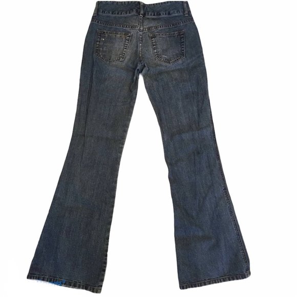 ❌SOLD❌ EXPRESS Unique Distressed Jeans with Rhinestones - Picture 4 of 7